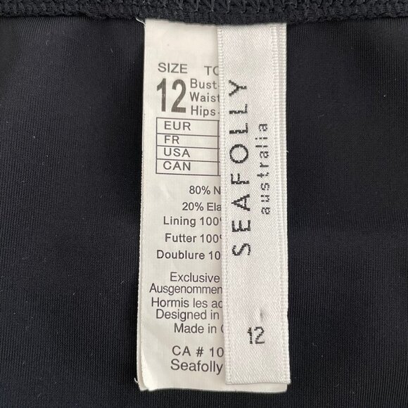 Seafolly Australia Nylon Elastane Lined Bikini Bottoms Black Sz 8 US/10 CDA - Picture 4 of 7